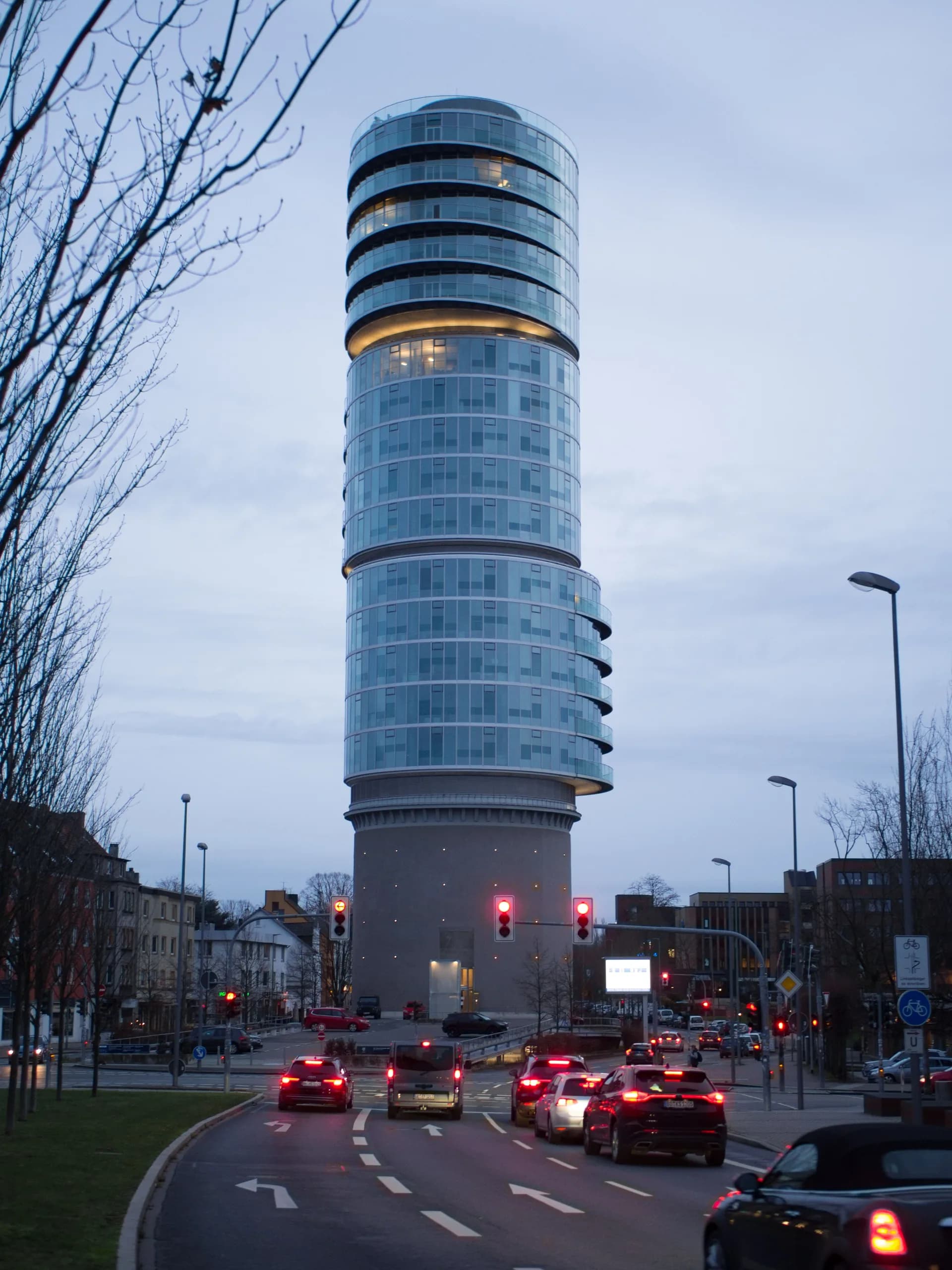 Exzenterhaus Bochum at dusk